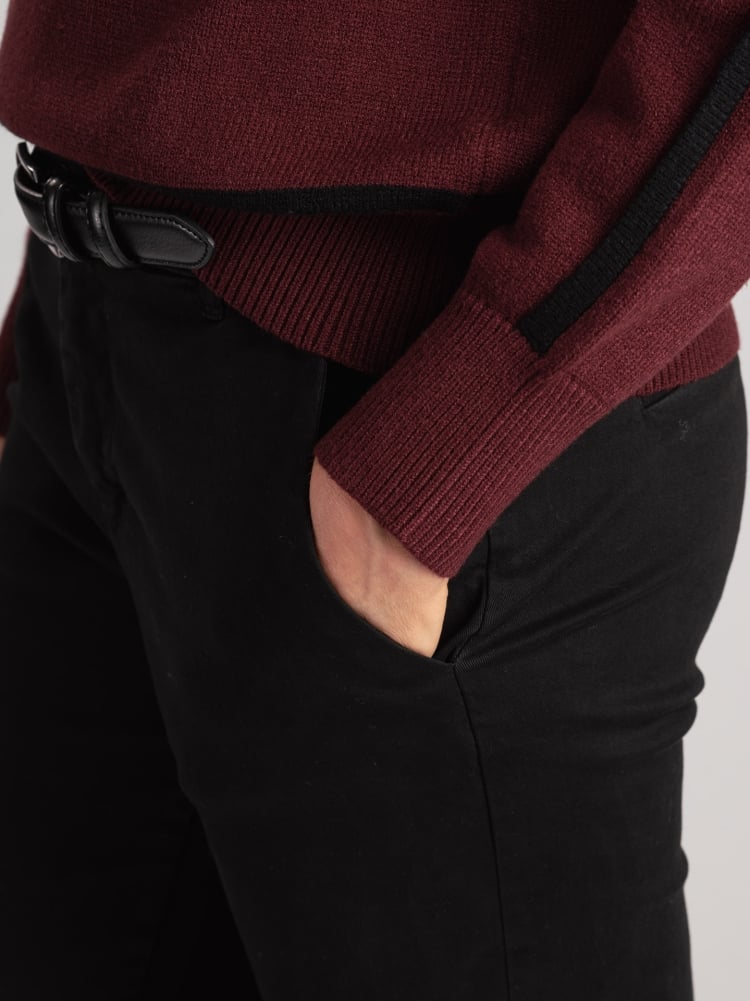 Pantalone donna chino in gabardina di cotone mano calda