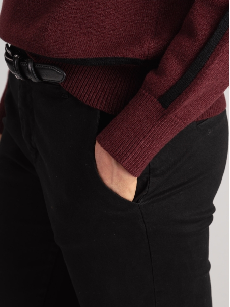 Pantalón chino de mujer en gabardina de algodón de tacto cálido