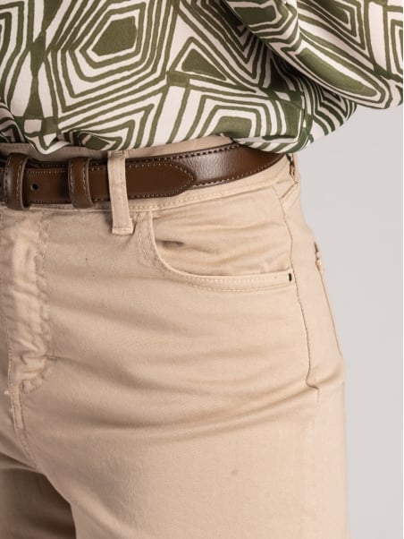 Pantalones anchos de mujer teñidos en prenda
