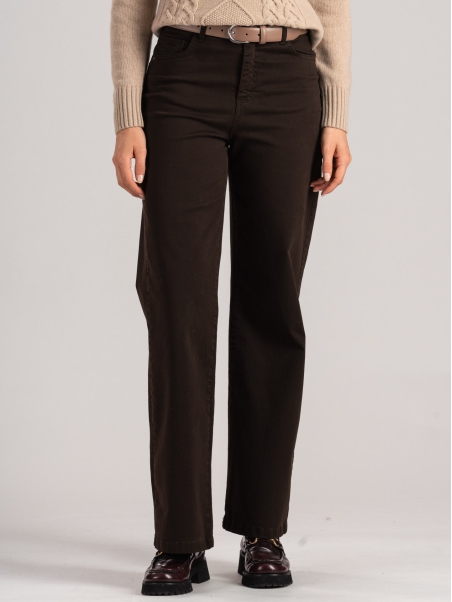 Pantalones anchos de mujer teñidos en prenda