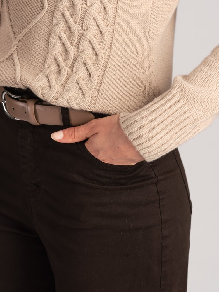 Pantalone donna gamba larga tinto capo