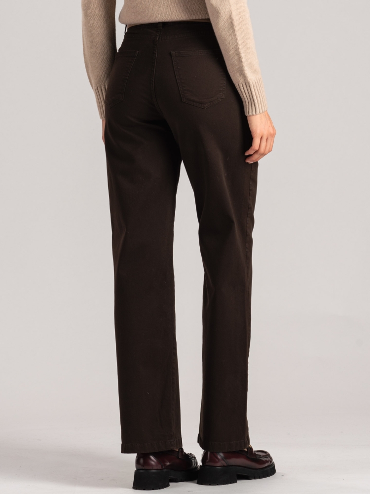 Pantalones anchos de mujer teñidos en prenda