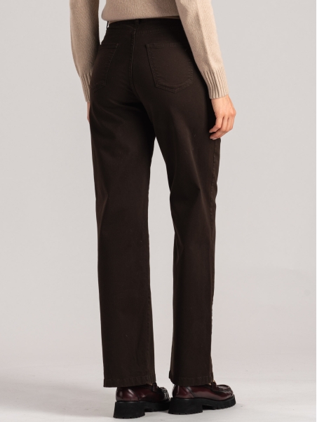 Pantalones anchos de mujer teñidos en prenda