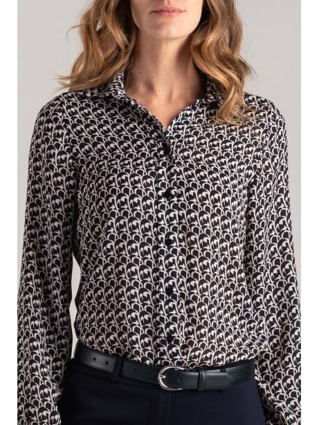 Camicia donna stampata geometrica in doppia georgette