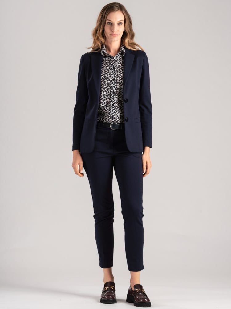 Camisa de mujer con estampado geométrico en georgette doble