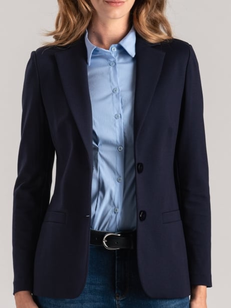 Giacca donna in tessuto punto Milano stretch