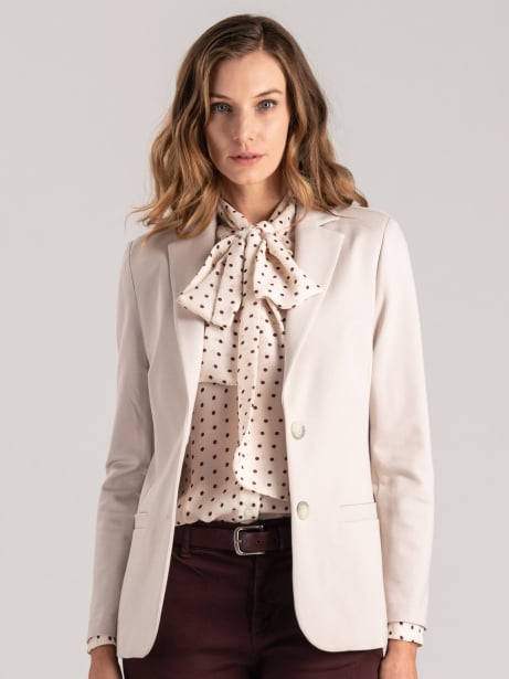 Giacca donna in tessuto punto Milano stretch 2