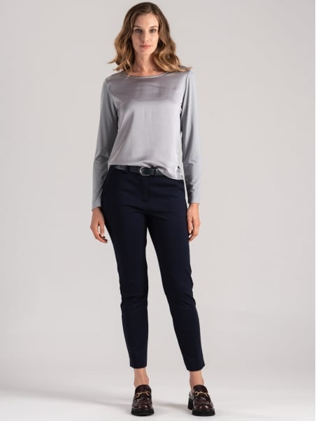 Pantalone donna a sigaretta in tessuto punto Milano