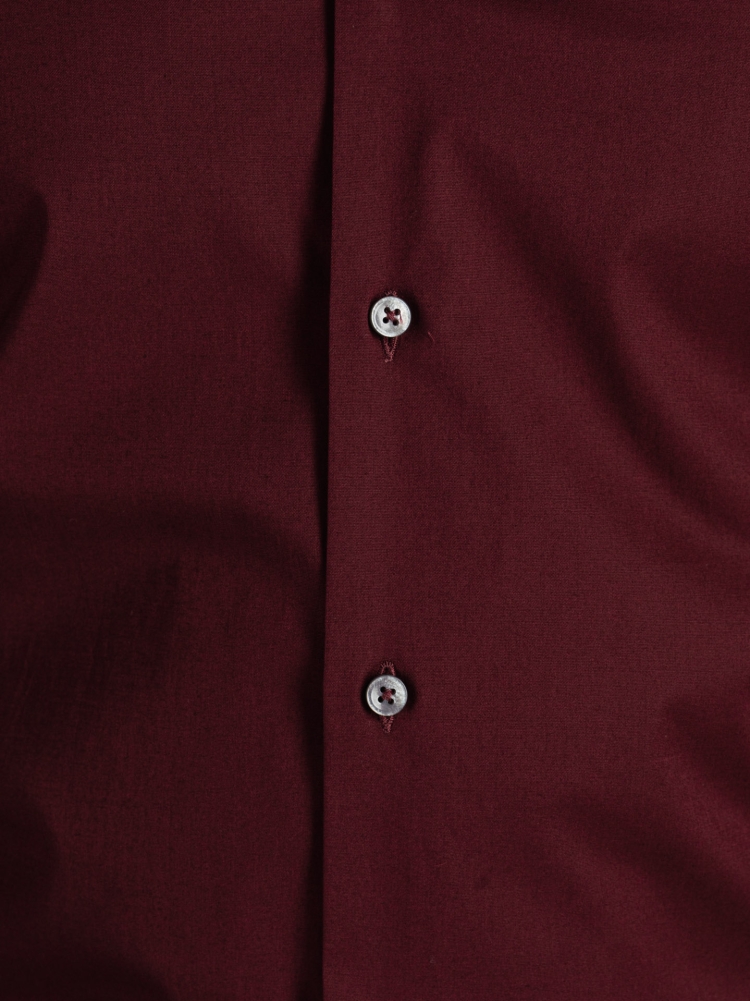 Camisa de popelina stretch burdeos para hombre
