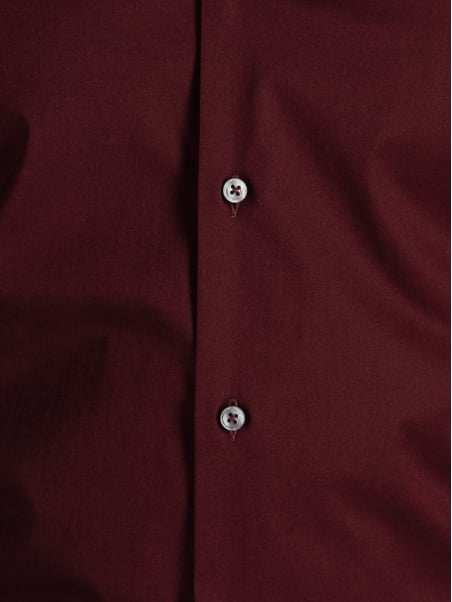 Camicia uomo popeline stretch bordeaux