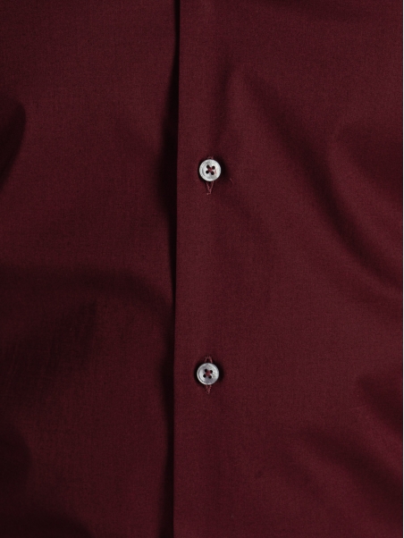 Camisa de popelina stretch burdeos para hombre