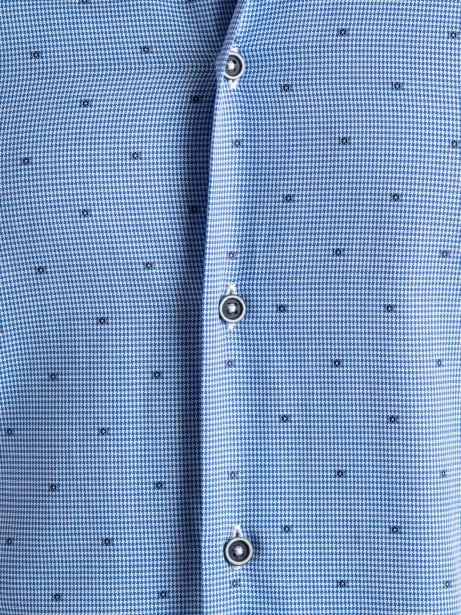 Camisa de pata de gallo para hombre con cuello abotonado y fil coupé 2