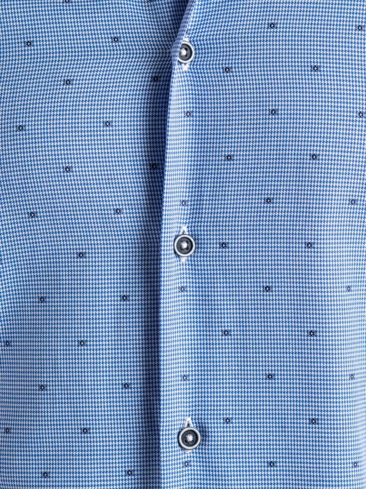 Camicia uomo pied de poule fil coupé collo button down