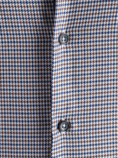Camicia uomo pied de poule blu e marrone