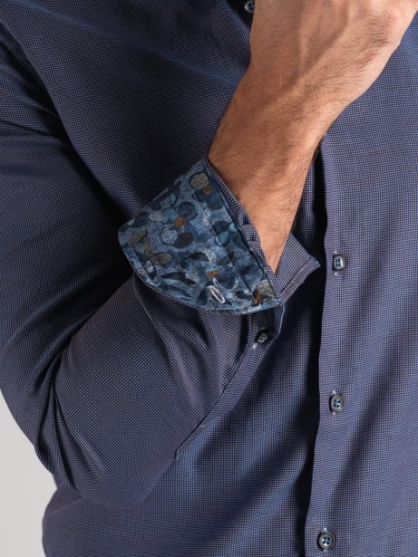 Camisa microblindada azul oscuro para hombre 2