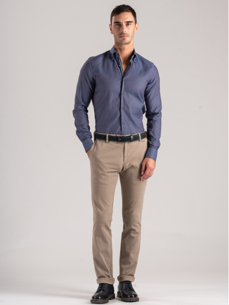 Camisa microblindada azul oscuro para hombre