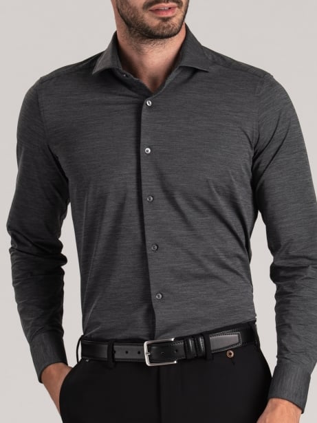 Camisa gris TECNO melange de hombre