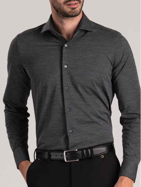 Camisa gris TECNO melange de hombre