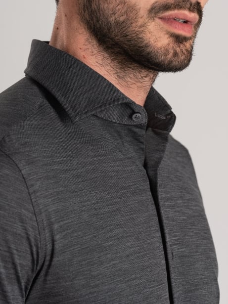 Camisa gris TECNO melange de hombre 2