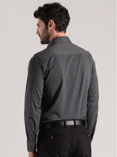 Camisa gris TECNO melange de hombre