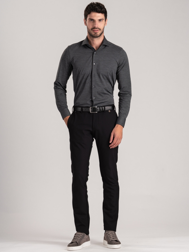 Camisa gris TECNO melange de hombre