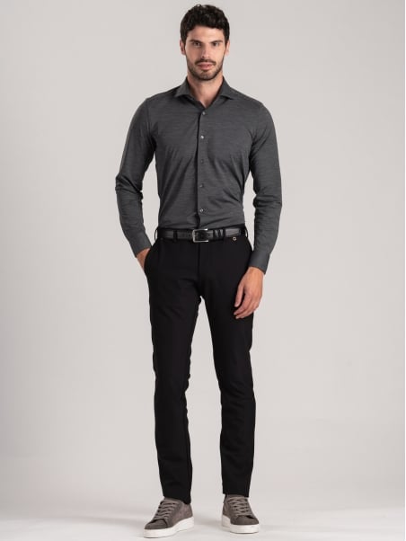 Camicia uomo TECNO melange grigia
