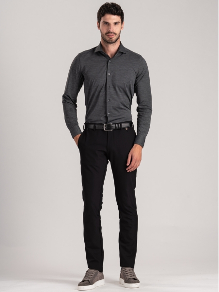 Camisa gris TECNO melange de hombre