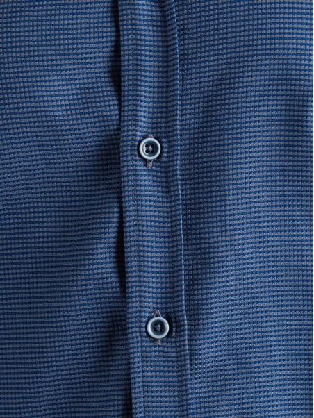 Camicia uomo micro armaturata blu e grigio