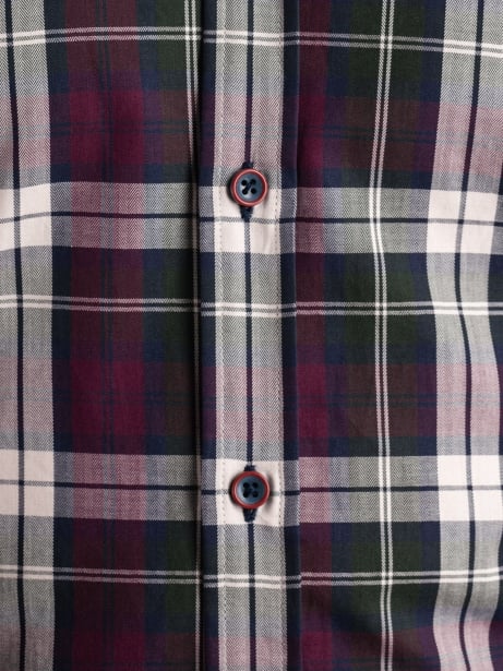Camisa de hombre azul madrás verde burdeos 2