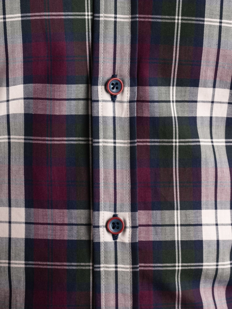 Camicia uomo madras blu bordeaux verde