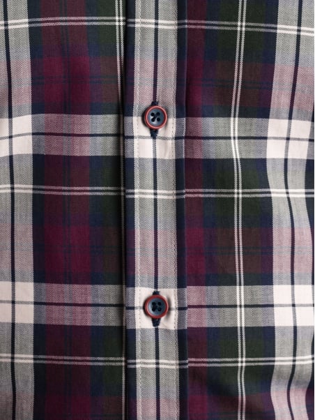 Camicia uomo madras blu bordeaux verde