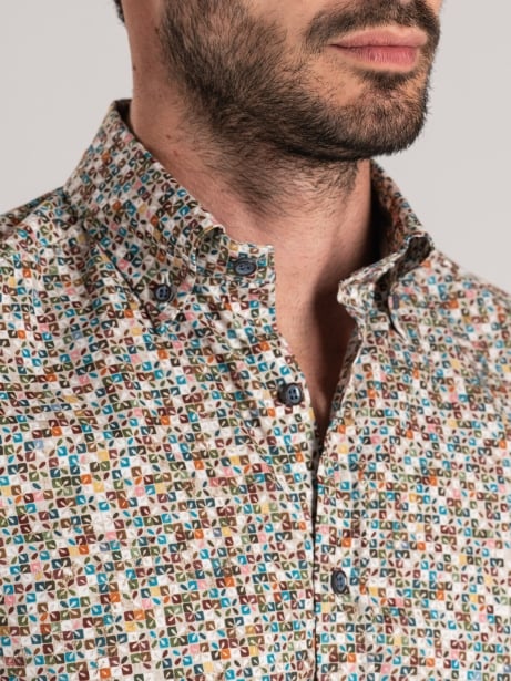 Camicia uomo fantasia geometrica multicolor 2
