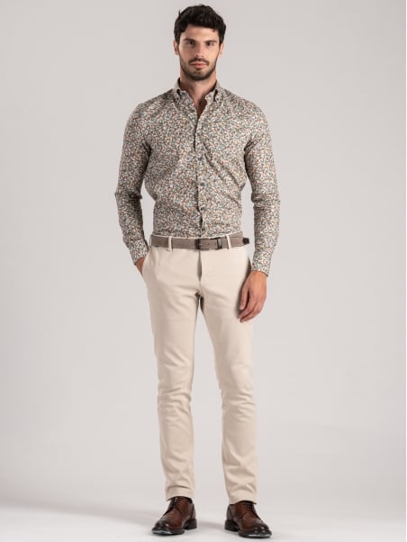 Camicia uomo fantasia geometrica multicolor