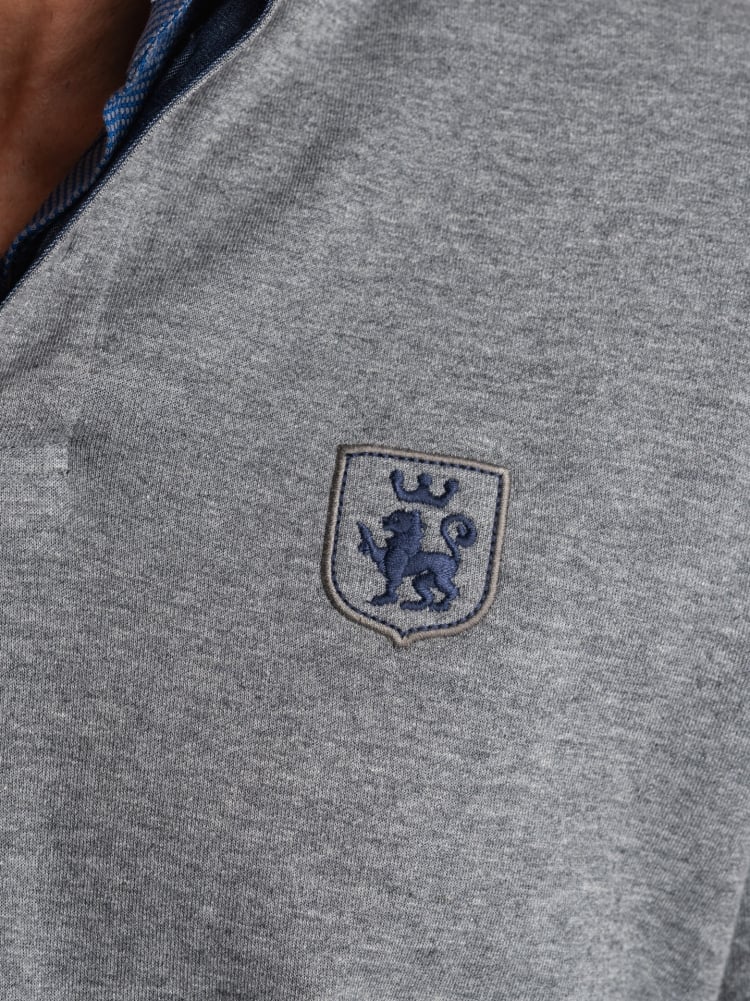 Polo uomo manica lunga in jersey doppiato