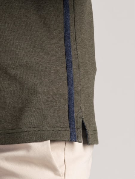 Polo uomo manica lunga in jersey doppiato