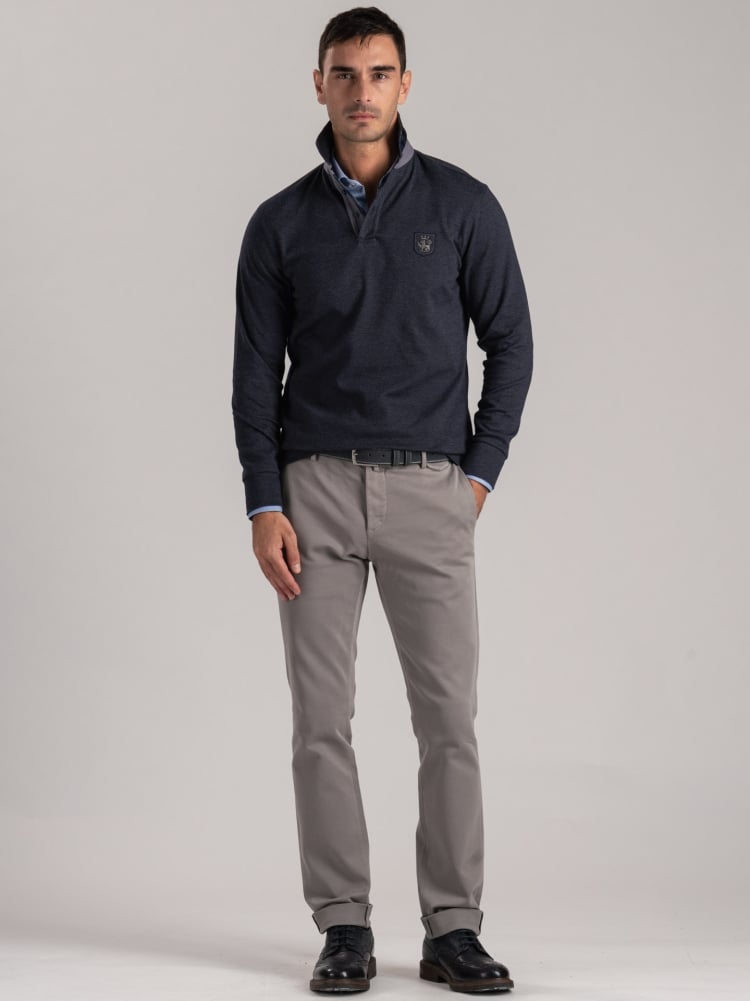 Polo de piqué técnico para hombre con detalles refinados