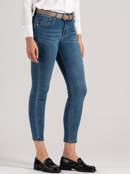 Jeans donna cinque tasche lavaggio medio