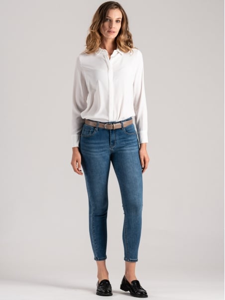 Jeans donna cinque tasche lavaggio medio
