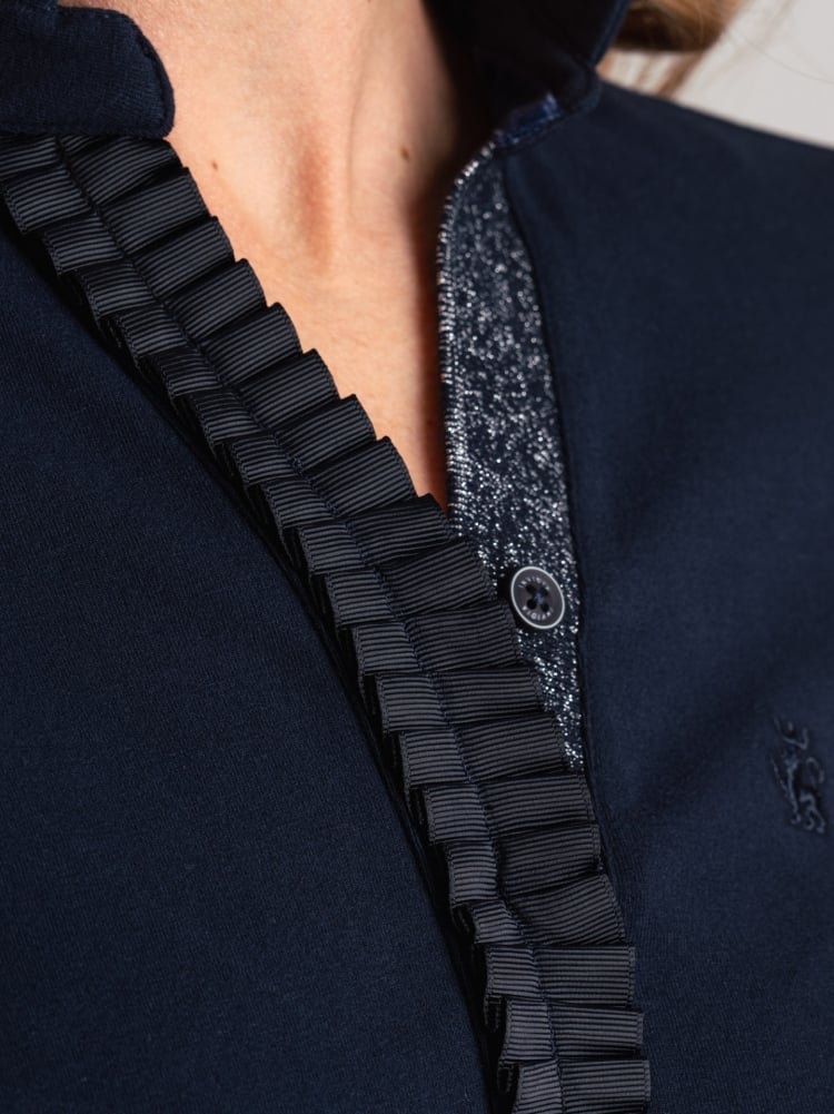 Polo de mujer con detalles en rouge y lúrex