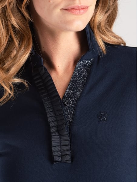 Polo de mujer con detalles en rouge y lúrex