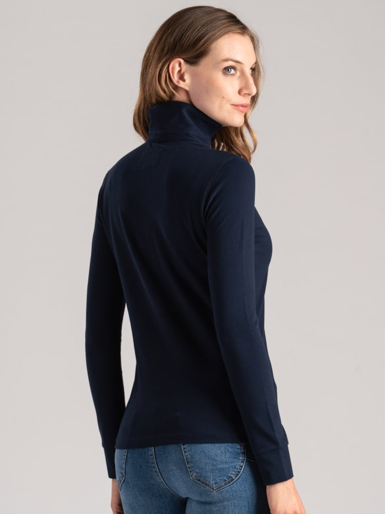 Polo donna con rouge e dettagli lurex