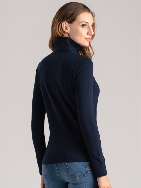 Polo donna con rouge e dettagli lurex
