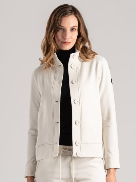Sudadera cálida de mujer con botones