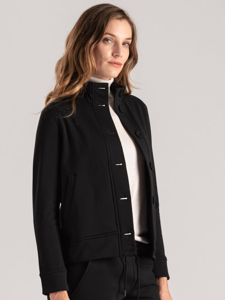 Sudadera cálida de mujer con botones