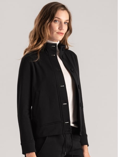 Sudadera cálida de mujer con botones