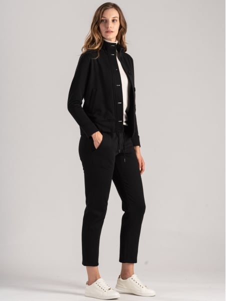 Sudadera cálida de mujer con botones