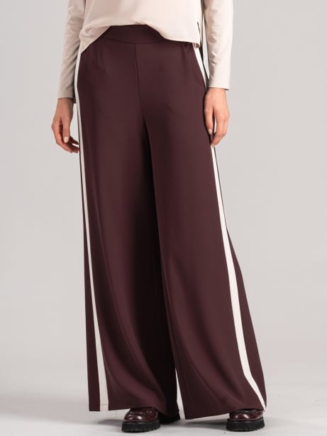 Pantalón palazzo de mujer con banda lateral