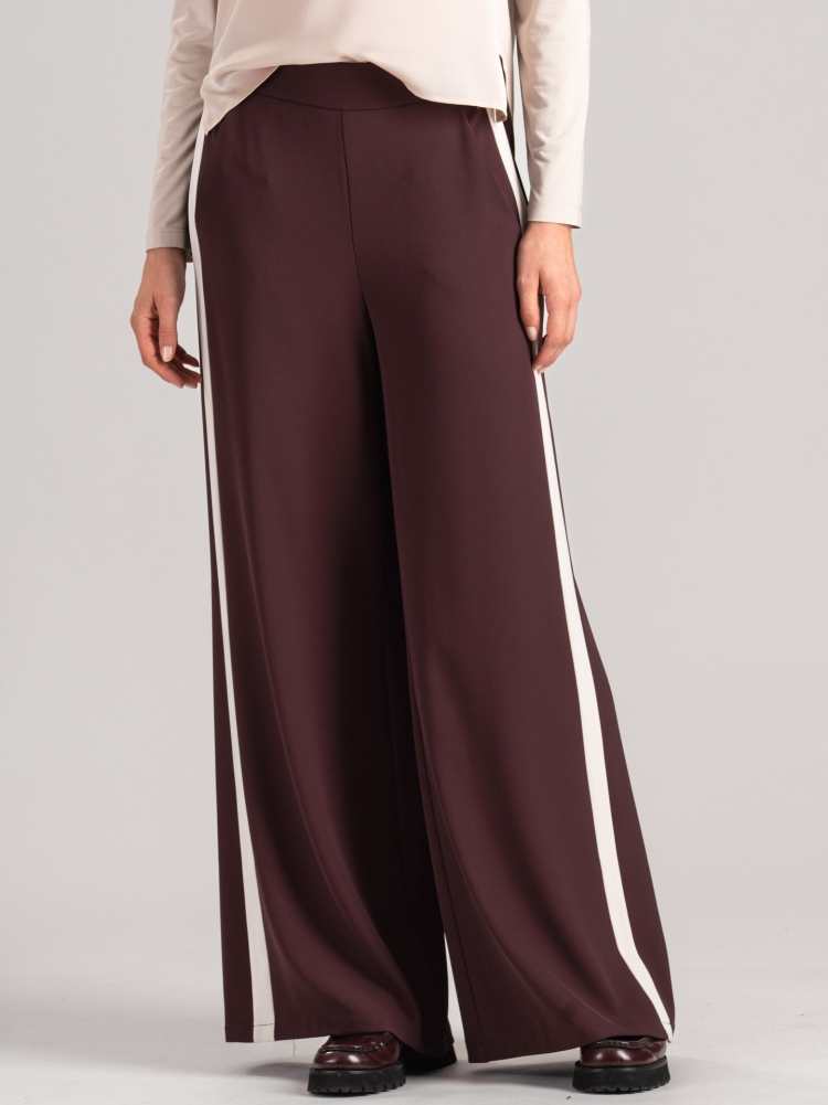 Pantalón palazzo de mujer con banda lateral