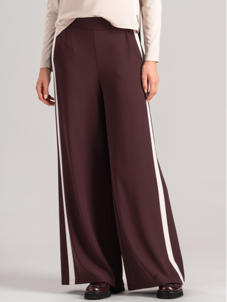 Pantalón palazzo de mujer con banda lateral