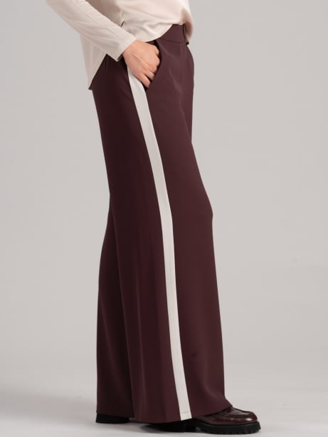 Pantalón palazzo de mujer con banda lateral 2